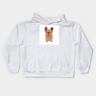Isolated of a cute puppy french bulldog Kids Hoodie